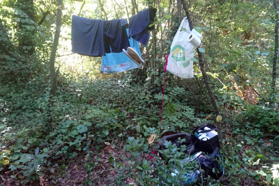 Items left behind by campers at Les Planes d'Hostoles in northern Catalonia (by Les Planes d'Hostoles town council)